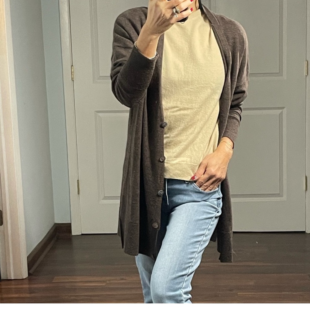 Cynthia Rowley Brown 100% Merino Wool Cardigan